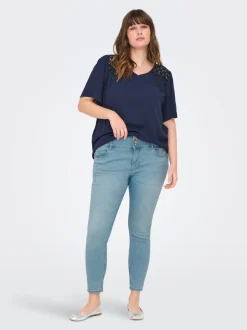 CARANNA Cintura alta Corte skinny Largo hasta los tobillos Vaqueros