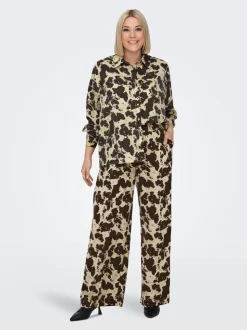 CARCOLACOW Corte wide leg Pantalones de pernera ancha
