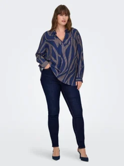 CARCRUZ Cintura alta Corte skinny Largo hasta los tobillos Vaqueros