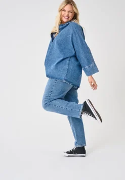 CAREMILY Cintura alta Corte straight Vaqueros
