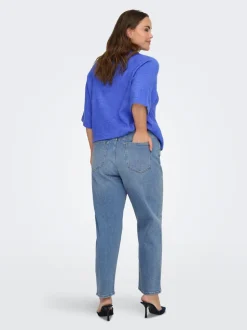 CAREMILYSTRETCH Cintura alta Corte straight Largo hasta los tobillos Vaqueros