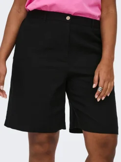 CARGOA Corte loose Lino Shorts de vestir