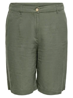 CARGOA Corte loose Lino Shorts de vestir