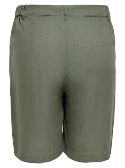 CARGOA Corte loose Lino Shorts de vestir