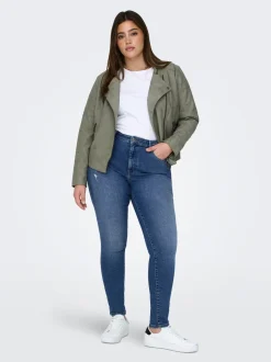 CARICONIC Cintura alta Corte skinny Largo hasta los tobillos Vaqueros