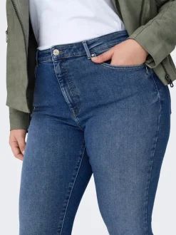 CARICONIC Cintura alta Corte skinny Largo hasta los tobillos Vaqueros