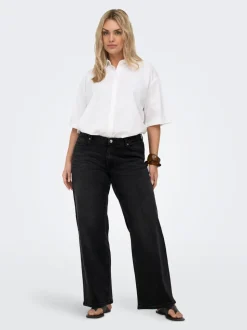 CARJULLES Cintura baja Corte wide leg Vaqueros