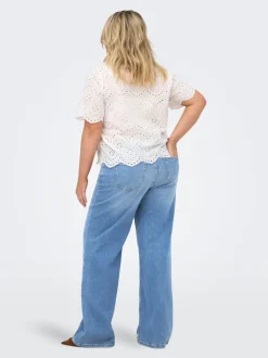 CARJULLES Cintura baja Corte wide leg Vaqueros