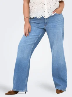 CARJULLES Cintura baja Corte wide leg Vaqueros