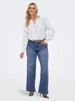 CARJULLES Cintura media Corte wide leg Vaqueros