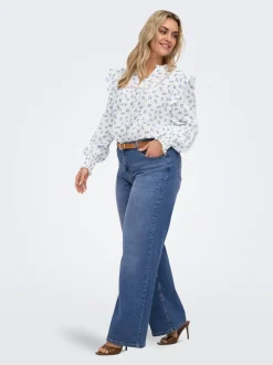 CARJULLES Cintura media Corte wide leg Vaqueros