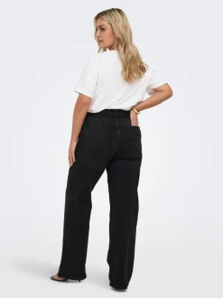 CARJULLES Cintura media Corte wide leg Vaqueros