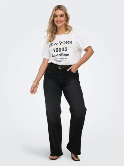 CARJULLES Cintura media Corte wide leg Vaqueros