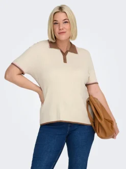 CARMEDDI Camiseta de punto con cuello polo