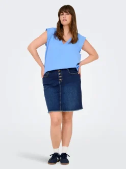 CARWILLY Denim Falda vaquera Falda midi