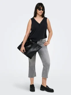 CARWILLY Corte sweet flared Corte cropped Vaqueros