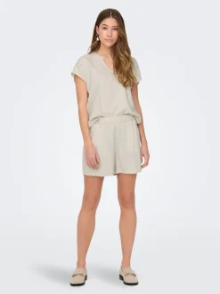 JDYCAYA Cintura alta Corte regular Lino Shorts