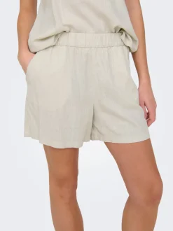 JDYCAYA Cintura alta Corte regular Lino Shorts