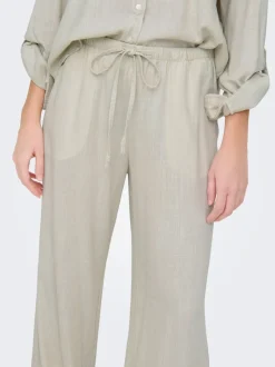JDYCAYA Corte wide leg Lino Pantalones