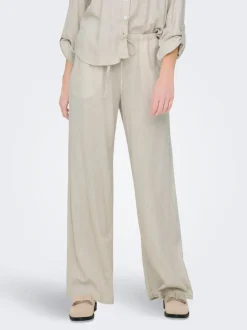 JDYCAYA Corte wide leg Lino Pantalones