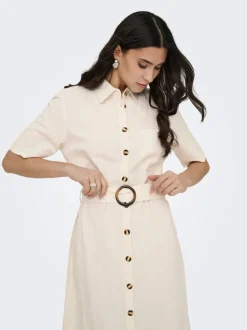 JDYMILAN Lino Vestido midi