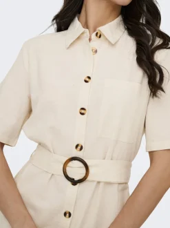JDYMILAN Lino Vestido midi