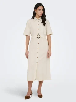 JDYMILAN Lino Vestido midi