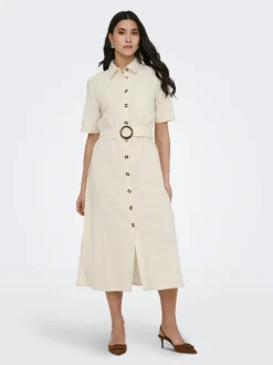 JDYMILAN Lino Vestido midi