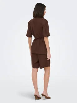 JDYNAOMI Cintura media Corte loose Lino Bermudas