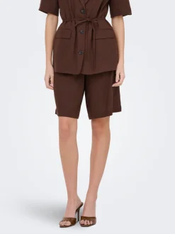 JDYNAOMI Cintura media Corte loose Lino Bermudas