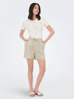 JDYSAY Cintura alta Corte regular Lino Shorts