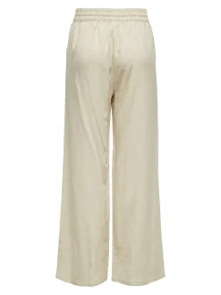 JDYSAY Corte loose Lino Pantalones de pernera ancha