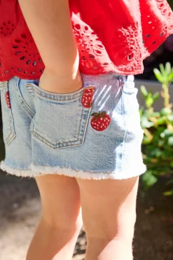 KMGROBYN Cintura media Corte straight Shorts vaqueros