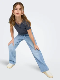 KOGJUDY-O Cintura baja Corte wide leg Vaqueros
