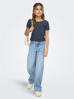 KOGJUDY-O Cintura baja Corte wide leg Vaqueros