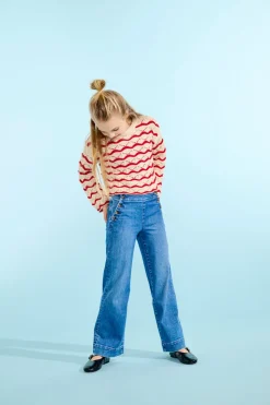 KOGMADISON Cintura alta Corte wide leg Largo hasta los tobillos Vaqueros