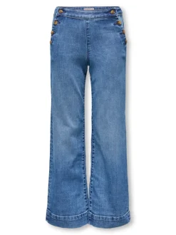 KOGMADISON Cintura alta Corte wide leg Largo hasta los tobillos Vaqueros
