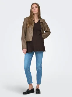 OLMBLUSH Cintura media Corte skinny Largo hasta los tobillos Vaqueros