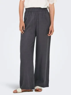 ONLBRUXELLES Corte straight Lino Pantalones