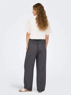 ONLBRUXELLES Corte straight Lino Pantalones