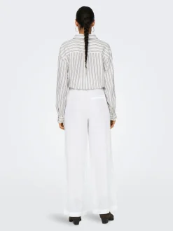 ONLBRUXELLES Corte straight Lino Pantalones