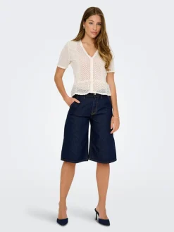 ONLCLAIR Cintura media Corte baggy Shorts vaqueros