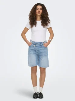 ONLCROSSOVER Cintura media Corte regular Shorts vaqueros