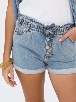 ONLCUBA Cintura alta Corte relaxed Shorts vaqueros