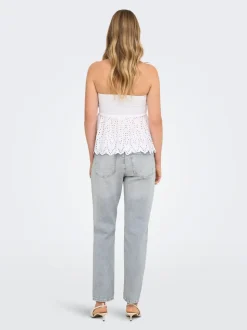 ONLEMILY Ankel Cintura alta Corte straight Vaqueros