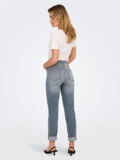 ONLEMILY Cintura alta Corte straight Largo hasta los tobillos Vaqueros