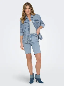 ONLEMILY Cintura alta Corte straight Shorts vaqueros