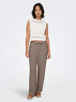 ONLSIESTA Corte straight Lino Pantalones