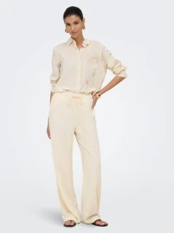 ONLSIESTA Corte straight Lino Pantalones