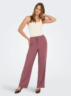 ONLSIESTA Corte straight Lino Pantalones